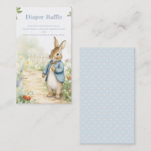 Vintage Rabbit Garden Baby Shower Diaper Raffle Enclosure Card