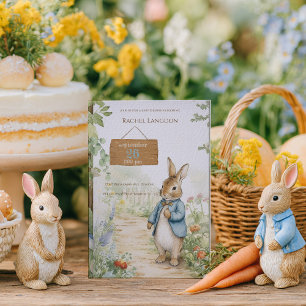 Vintage Rabbit Garden Baby Shower Invitation