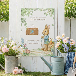 Vintage Rabbit Garden Baby Shower  Invitation