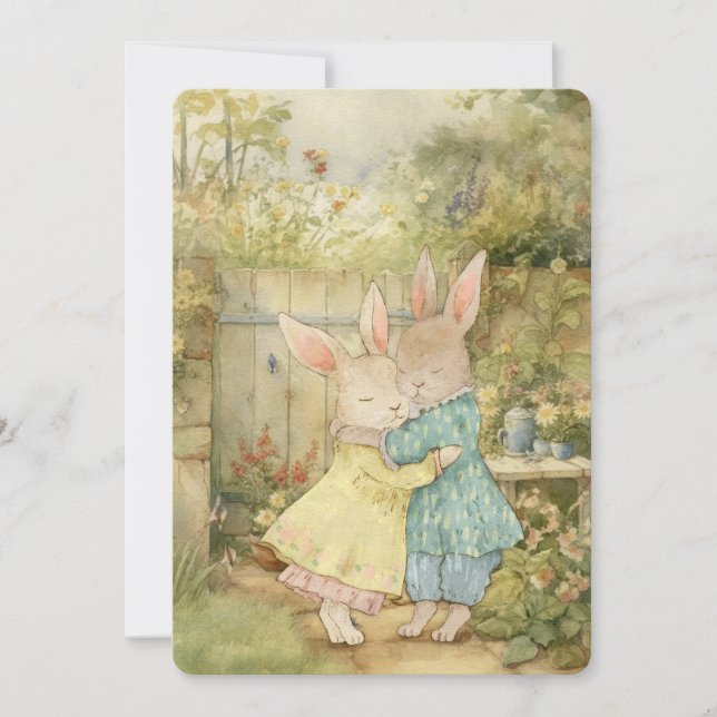Vintage Rabbit Greeting Card (Front)