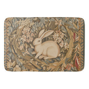 Vintage Rabbit in a Mediaeval Tapestry Style Bath Mat