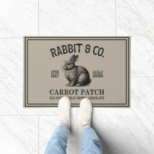 Vintage Rabbit Market Sign  Doormat