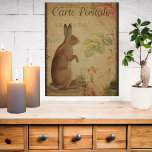 Vintage Rabbit Reproduction Postcard  Faux Canvas Print<br><div class="desc">Introducing this exquisite faux canvas wall art featuring a charming image of a vintage rabbit on a reproduction postcard. This unique piece of décor combines the nostalgia of vintage aesthetics with the elegance of faux canvas,  creating a stunning addition to any home or office.</div>