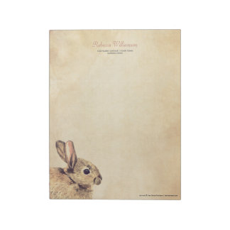 Vintage Rabbit Sketch Personalised Notepad