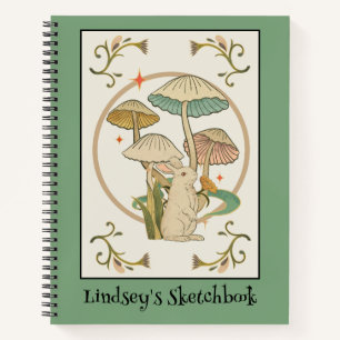 Vintage Rabbit Spiral Sketchbook Notebook