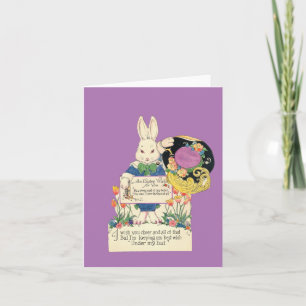 Vintage Rabbit with Hat Easter Card