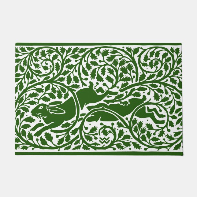 Vintage rabbits 24" x 36" Door Mat (Front)