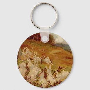 Vintage Rabbits Key Ring