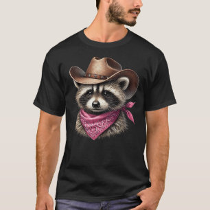 Vintage Raccoon Cowgirl Funny Trash Panda Western T-Shirt