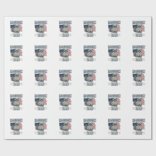 Vintage Raccoon Dad Patriotic Shirt Design_1 Wrapping Paper