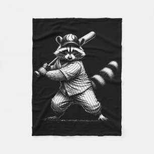 Vintage Raccoon Softll Game Player Sports Lover Me Fleece Blanket