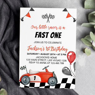Vintage Race Car Birthday Party Invitation