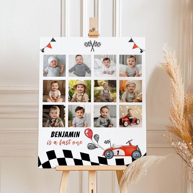 Vintage Race Car Birthday Party Milestone Sign (Creator Uploaded)