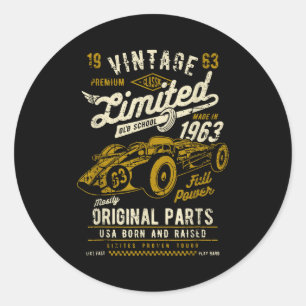 Vintage Race Car Design Classic Round Sticker
