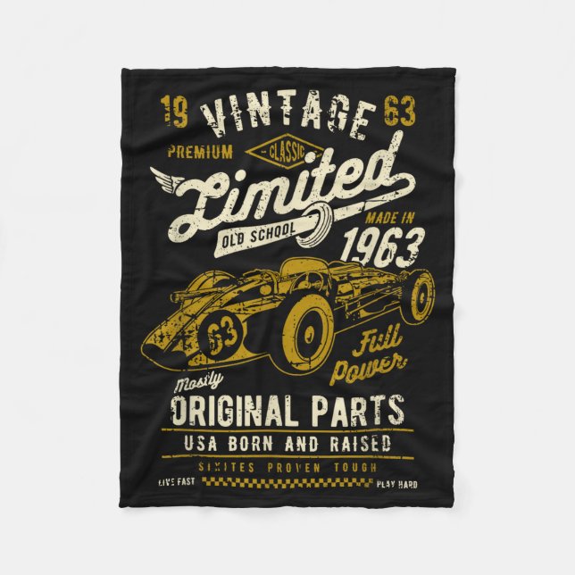 Vintage Race Car Design  Fleece Blanket (Front)