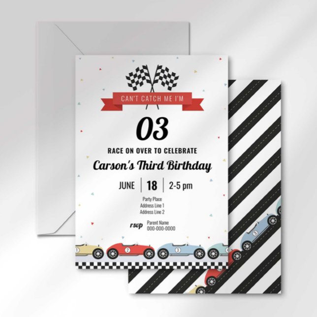 Vintage Race Car First Lap Birthday Invitation (Creator Uploaded)