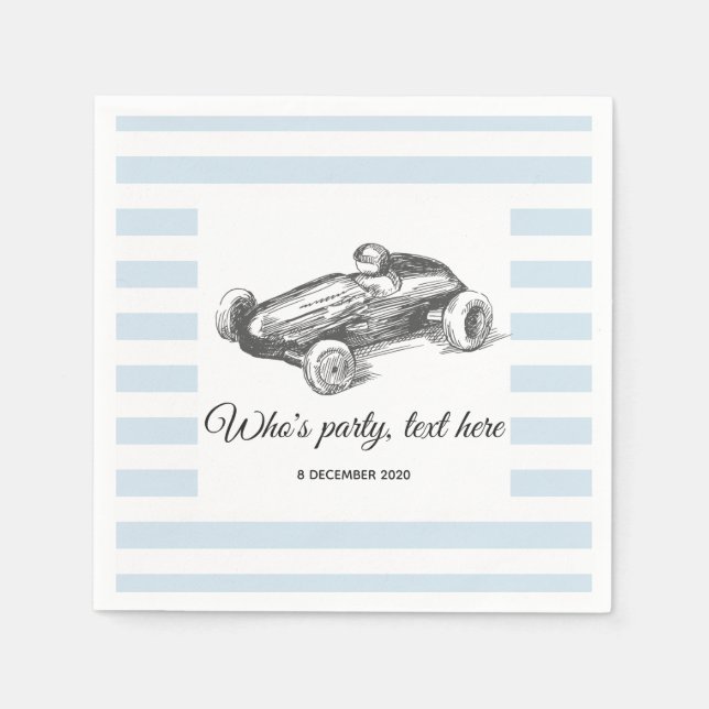 vintage, race car,  racer, Cocktail Paper Napkins (Front)