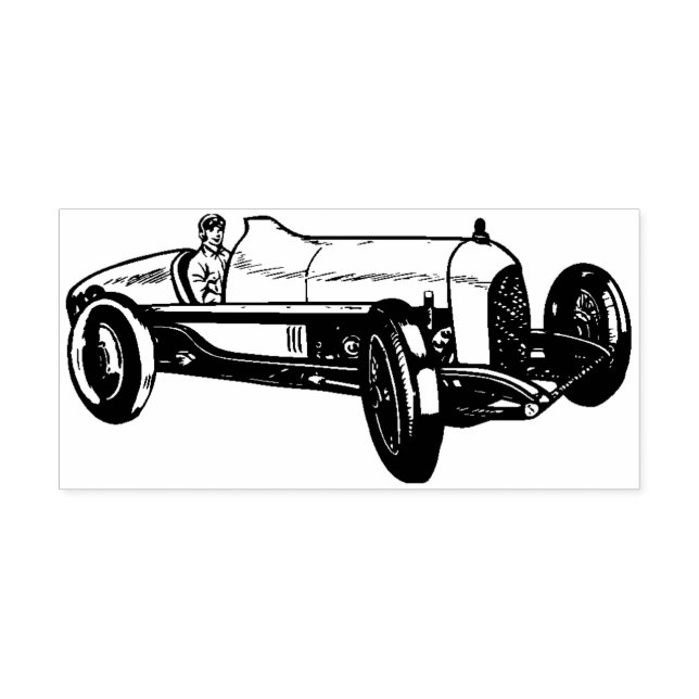 Vintage Race Car Rubber Stamp  (Imprint)