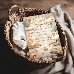 Vintage Racing Baby Shower Invitation