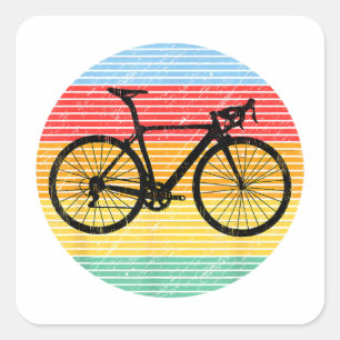 Vintage Racing Bicycle Funny Road Bike Racer Gift Square Sticker