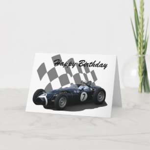 Vintage Racing Car Happy Birthday 1 Card