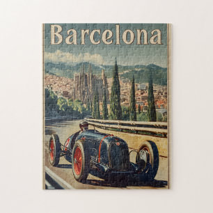 Vintage Racing Car in Barcelona  Jigsaw Puzzle