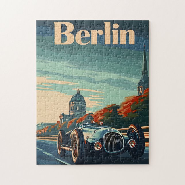 Vintage racing car in Berlin Jigsaw Puzzle (Vertical)