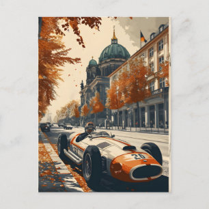 Vintage racing car in Berlin Postcard