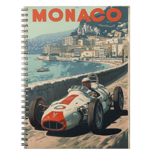 Vintage Racing Car in Monaco Notebook