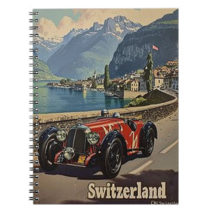 Vintage Racing Car in Switzerland Notebook
