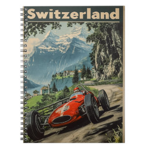 Vintage Racing Car in Switzerland Notebook