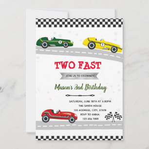 Vintage racing car invitation