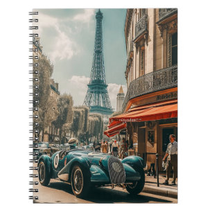 Vintage Racing Car Paris Notebook