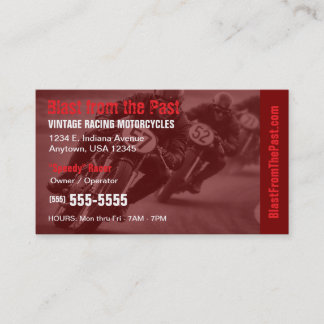 Vintage Racing Motorcycle | Classic Motorsports Business Card