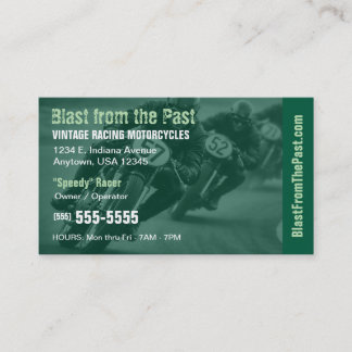 Vintage Racing Motorcycle | Classic Motorsports Business Card