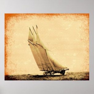 Vintage Racing Yacht Poster