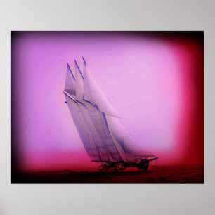 Vintage Racing Yacht Poster