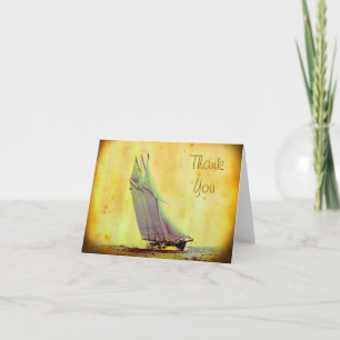 Vintage Racing Yacht Thank You Note Card