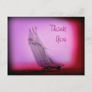 Vintage Racing Yacht Thank You Postcard