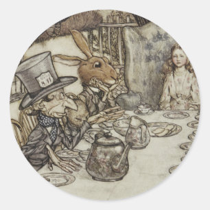 Vintage Rackham Mad Tea Party Alice in Wonderland Classic Round Sticker