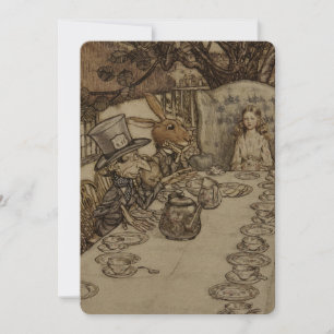 Vintage Rackham Mad Tea Party Alice in Wonderland Invitation
