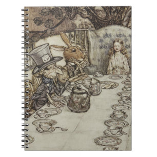 Vintage Rackham Mad Tea Party Alice in Wonderland Notebook