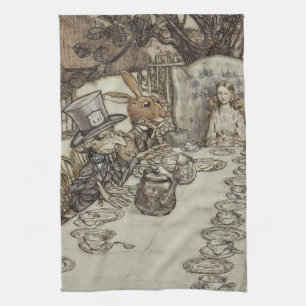 Vintage Rackham Mad Tea Party Alice in Wonderland Tea Towel