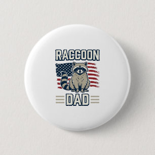 Vintage Racoon Dad Patriotic Shirt Design_1 6 Cm Round Badge