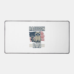 Vintage Racoon Dad Patriotic Shirt Design_1 Desk Mat