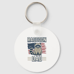 Vintage Racoon Dad Patriotic Shirt Design_1 Key Ring