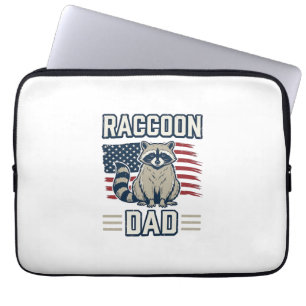 Vintage Racoon Dad Patriotic Shirt Design_1 Laptop Sleeve