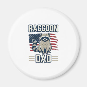 Vintage Racoon Dad Patriotic Shirt Design_1 Magnet