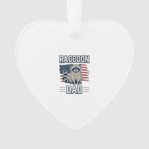 Vintage Racoon Dad Patriotic Shirt Design_1 Ornament