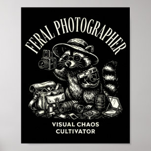 Vintage Racoon Feral Photographer Photography Poster